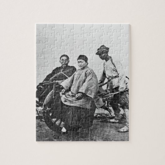 Chinesisches Rickshaw, c.1870 (b/w Foto) Puzzle (Vertikal)
