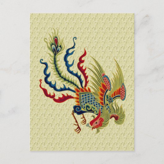 Chinesisches Rooster Art Design Postkarte (Vorderseite)