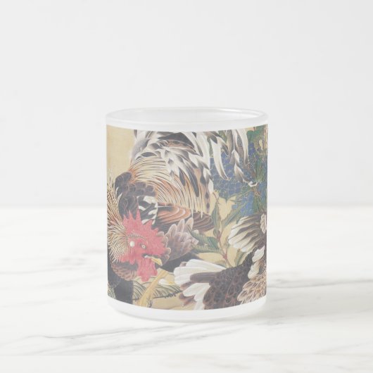 Chinesisches Rooster Neujahr 2017 Japanisches Kuns Mattglastasse (Mittel)