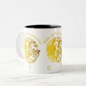 Chinesisches Roster Jahr 2017 Goldene Paperschnitt Zweifarbige Tasse (Vorderseite Links)