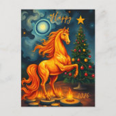 Chinesisches Rotes Feuerpferd - Neues Jahr 2026 Postkarte (Vorderseite)