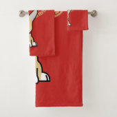 Chinesisches Rotes Glück Jahr des Dog-Umschlags Badhandtuch Set (Insitu)