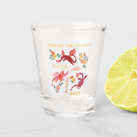 Chinesisches Rotes Party Schnapsglas (Vorderseite)