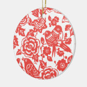 Chinesisches rotes Porzellan-Muster Keramik Ornament (Links)