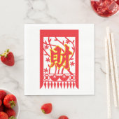 Chinesisches rotes Umschlagdesign mit Wohlstandssy Serviette (Beispiel)
