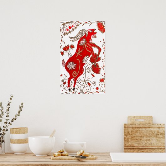 Chinesisches Schaf-Astrologie-Poster Poster (Küche)
