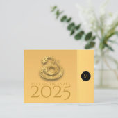 Chinesisches Schlangenjahr 2025 Elegante Monogramm Postkarte (Stehend Vorderseite)