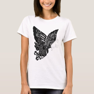 Chinesisches Schmetterlingsdesign im Papier-Schnit T-Shirt