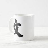 Chinesisches Schriftzeichen: wen und bedeuten: Kaffeetasse (Vorderseite Links)