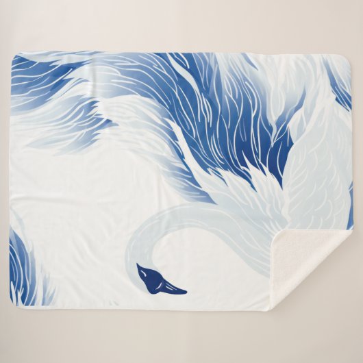 Chinesisches Schwanenmuster Sherpadecke (Vorderseite (Horizontal))