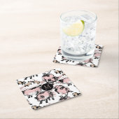 Chinesisches Schweinejahr 2019 Original Monogramm Rechteckiger Pappuntersetzer (Vor Ort)