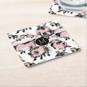 Chinesisches Schweinejahr 2019 Original Monogramm Rechteckiger Pappuntersetzer (angewinkelt)