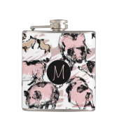 Chinesisches Schweinejahr 2019 Originale Monogramm Flachmann (Vorderseite)