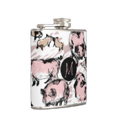 Chinesisches Schweinejahr 2019 Originale Monogramm Flachmann (Rechts)