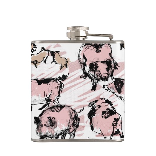 Chinesisches Schweinejahr 2019 Originale Monogramm Flachmann (Rückseite)