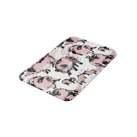 Chinesisches Schweinejahr 2019 Ursprünglicher zeic Badematte (Schrägansicht)