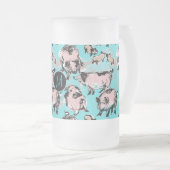 Chinesisches Schweinejahr Geburtstag Original Mono Mattglas Bierglas (VorderseiteRechts)