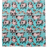 Chinesisches Schweinejahr Geburtstag Original zeic Duschvorhang (Vorderseite)