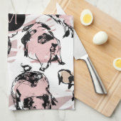 Chinesisches Schweinejahr Zodiac Original Monogram Geschirrtuch (Viertel Falte)