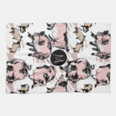 Chinesisches Schweinejahr Zodiac Original Monogram Geschirrtuch (Horizontal)