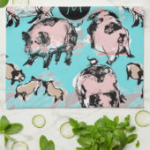 Chinesisches Schweinjahr Zodiac Original Monogram  Geschirrtuch (Gefaltet)