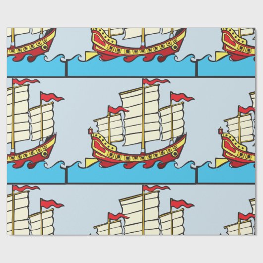 Chinesisches Segelschiff-Packpapier Geschenkpapier (Flach)