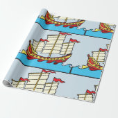 Chinesisches Segelschiff-Packpapier Geschenkpapier (Ungerollt)
