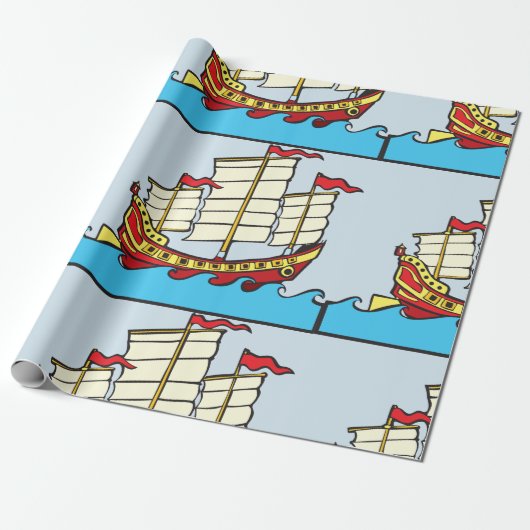 Chinesisches Segelschiff-Packpapier Geschenkpapier (Ungerollt)