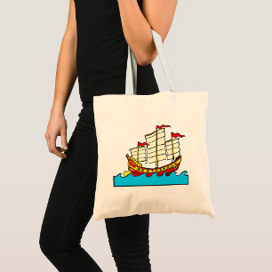 Chinesisches Segelschiff Tote Bag Tragetasche
