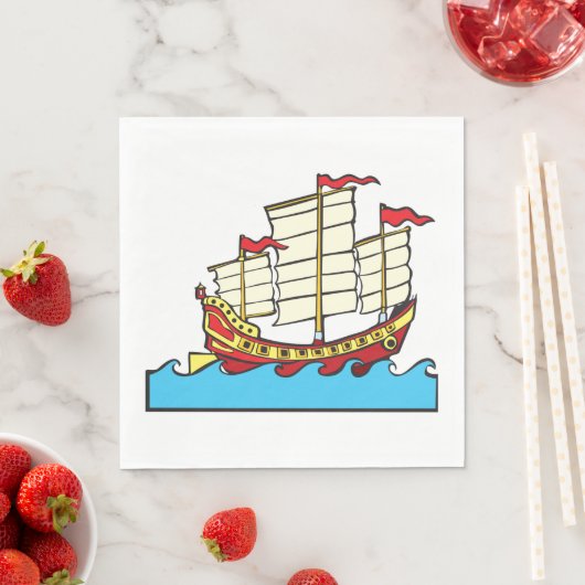Chinesisches Segelschiffpapier Napkins Serviette (Beispiel)