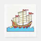 Chinesisches Segelschiffpapier Napkins Serviette (Vorderseite)