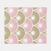 Chinesisches Semi-Wellenmuster in Rosa und Messing Fleecedecke (Vorderseite (Horizontal))