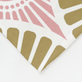 Chinesisches Semi-Wellenmuster in Rosa und Messing Fleecedecke (Ecke)