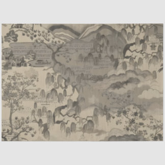 Chinesisches Sepia-Landschafts-Tissuepapier  Seidenpapier