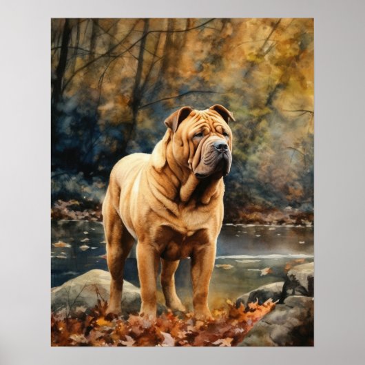 Chinesisches Shar-Pei Dog Art Print Poster (Vorne)
