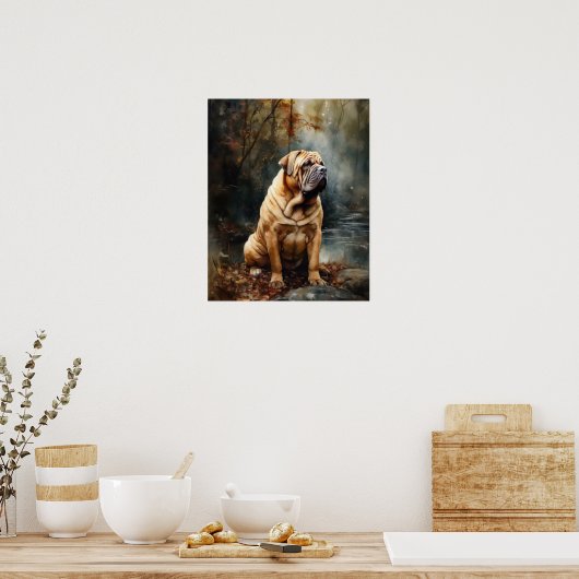 Chinesisches Shar-Pei Dog Art Print Poster (Küche)