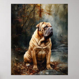 Chinesisches Shar-Pei Dog Art Print Poster