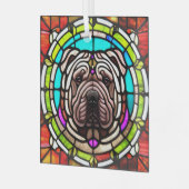 Chinesisches Shar-Pei-Glas Ornament Aus Glas (Vorderseite links)