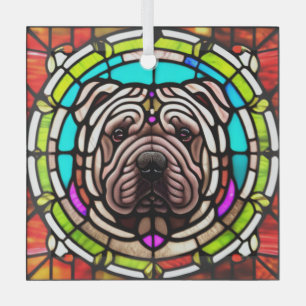 Chinesisches Shar-Pei-Glas Ornament Aus Glas