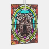 Chinesisches Shar-Pei-Glas Ornament Aus Glas (Vorderseite Rechts)