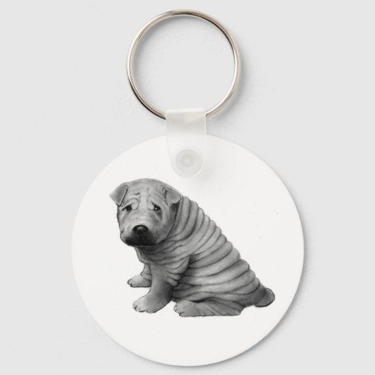 CHINESISCHES SHAR-PEI: REALISMUS DES RATES: HUND SCHLÜSSELANHÄNGER (Vorderseite)