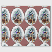 Chinesisches Shar-pei Trio Weihnachten Geschenkpapier (Flach)