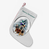 Chinesisches Shar-Pei Trio Weihnachten Kleiner Weihnachtsstrumpf (Vorderansicht (hängend))