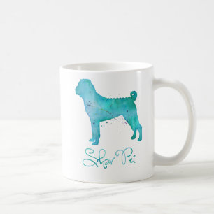Chinesisches Shar Pei Watercolor-Design Kaffeetasse