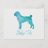 Chinesisches Shar Pei Watercolor-Design Postkarte (Vorderseite)