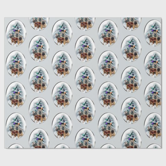 Chinesisches Shar-Pei-Weihnachtsfest Geschenkpapier (Flach)