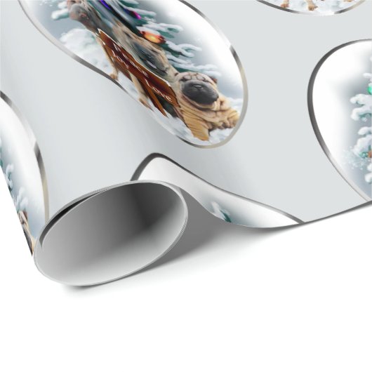 Chinesisches Shar-Pei-Weihnachtsfest Geschenkpapier (Rolleneckpunkt)