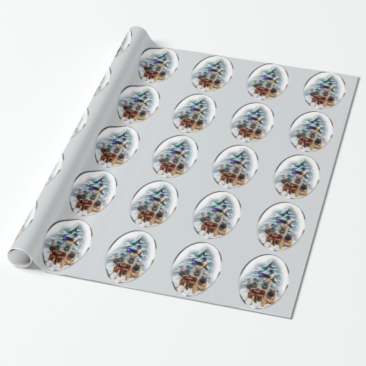 Chinesisches Shar-Pei-Weihnachtsfest Geschenkpapier (Ungerollt)