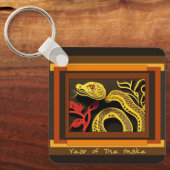 Chinesisches Silvesterschlange Monogram SqK01 Schlüsselanhänger (Vorderseite)