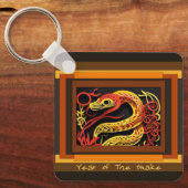Chinesisches Silvesterschlange Monogram SqK02 Schlüsselanhänger (Vorderseite)